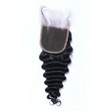 5*5 Deep Wave Virgin Hair Natural Black Closure