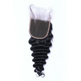 4*4 Deep Wave Virgin Hair Natural Black Closure