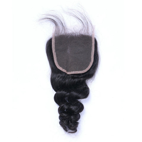 4*4 Loose Wave Virgin Hair Natural Black Closure