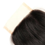 4*4 Straight Virgin Hair Natural Black Closure