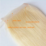 #613 Straight Closure Virgin Hair Blonde Closure