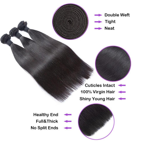 Straight Virgin Hair Natural Black Bundles